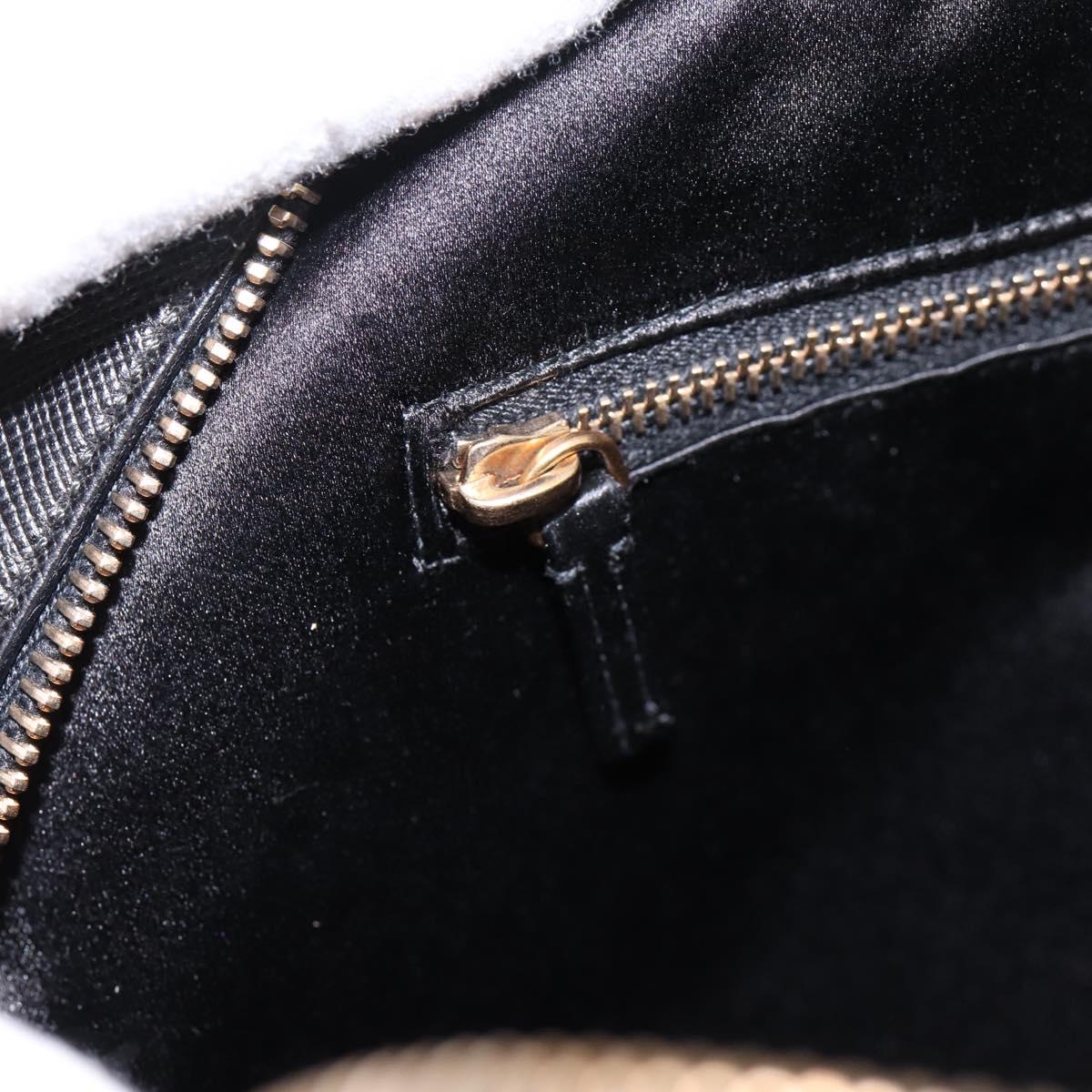 PRADA Hand Bag Saffiano Black Gold Tone Auth am12372SAM