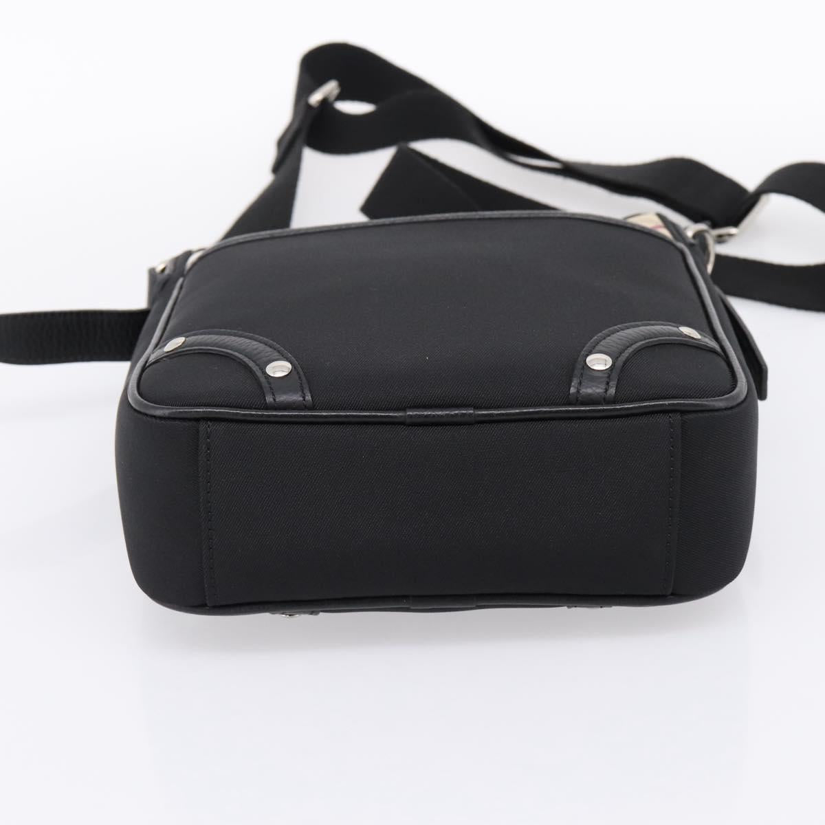 BURBERRY Nova Check Shoulder Bag Canvas Black Beige Auth am12376V