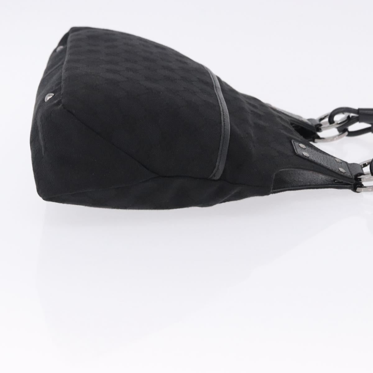 GUCCI GG Canvas Hand Bag Black Silver 131329 Auth am12380V