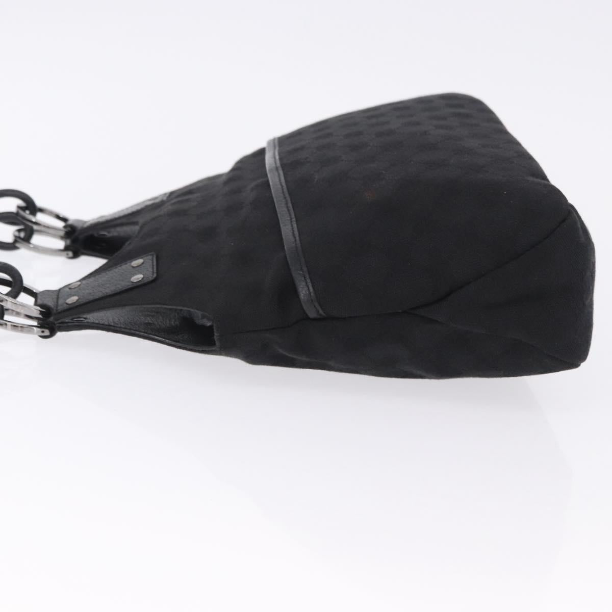 GUCCI GG Canvas Hand Bag Black Silver 131329 Auth am12380V