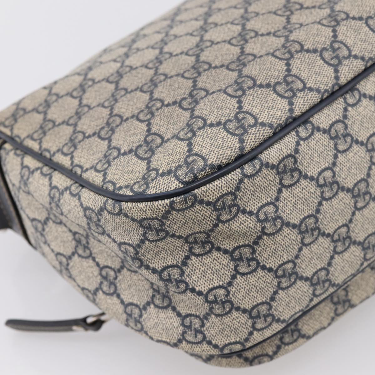 GUCCI GG Supreme Shoulder Bag PVC Navy Silver 246881 Auth am12385A