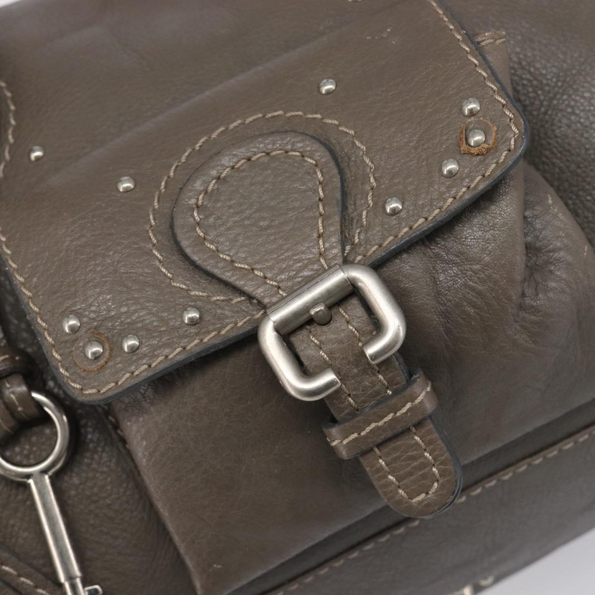 Chloe Paddington Hand Bag Leather Gray Silver Auth am12387V