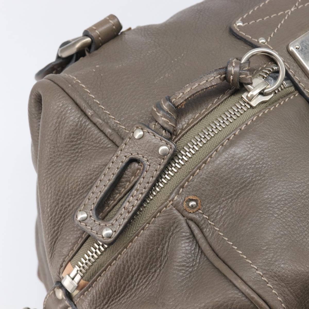 Chloe Paddington Hand Bag Leather Gray Silver Auth am12387V