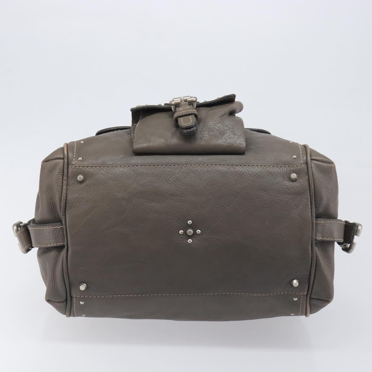 Chloe Paddington Hand Bag Leather Gray Silver Auth am12387V