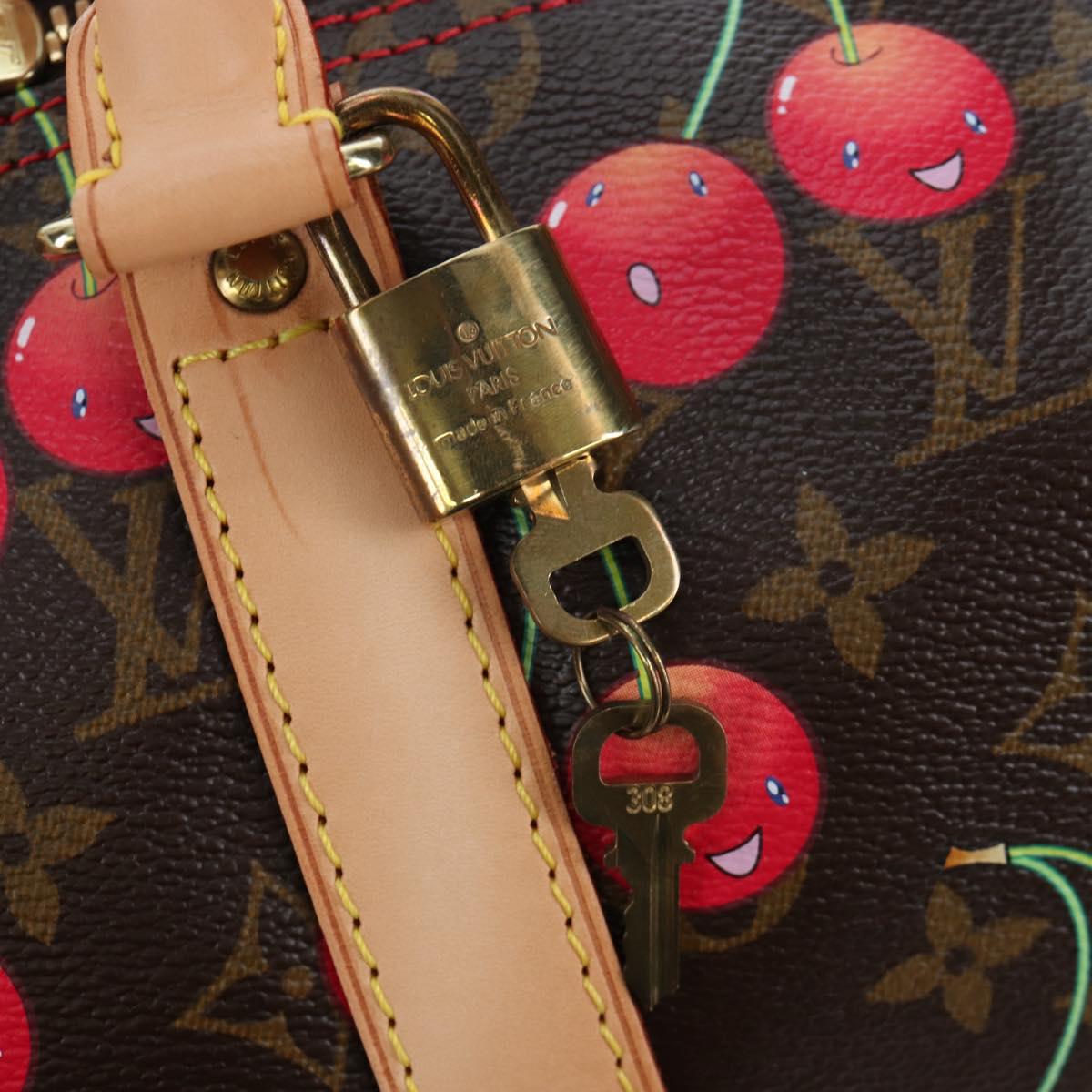 LOUIS VUITTON Monogram Cherry Keepall 45 Boston Bag M95011 LV Auth am12388SM