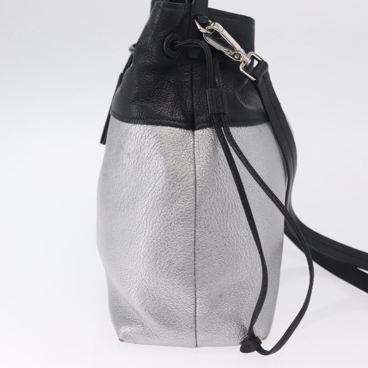 Miu Miu Shoulder Bag Leather Silver R1129C Auth am12389A