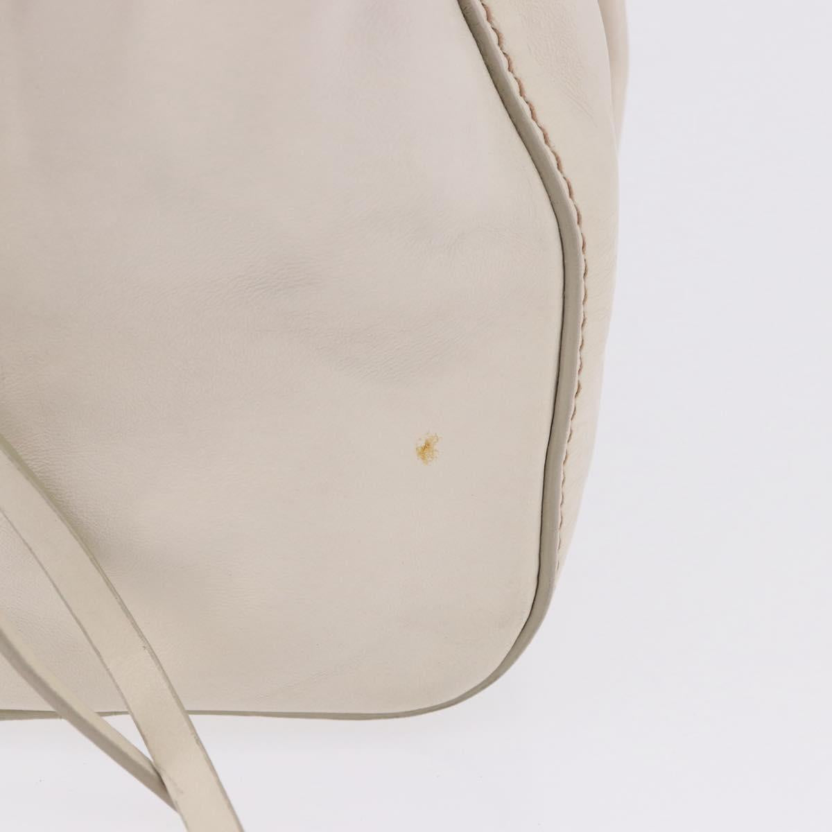 Miu Miu Hand Bag Leather 2way White Gold RT0383 Auth am12391V