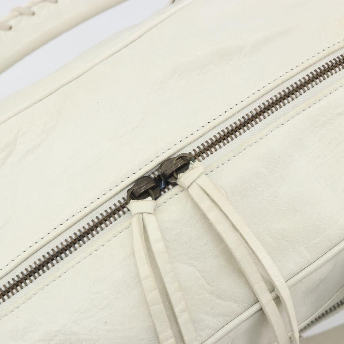 BALENCIAGA The box Hand Bag Leather 2way White 145694 Auth am12395V