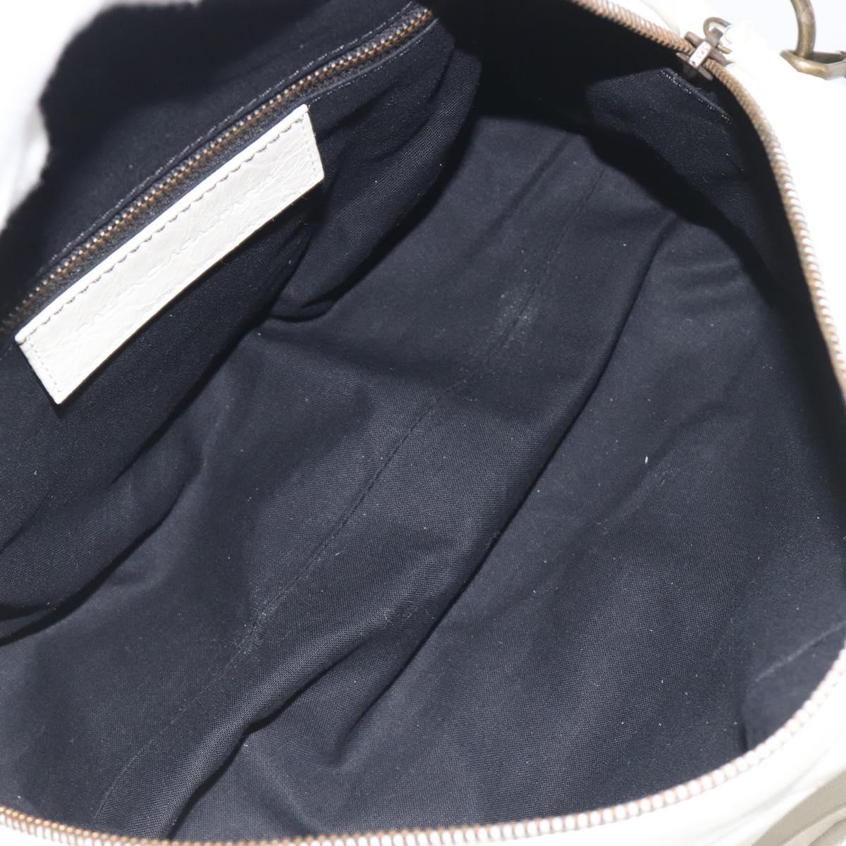 BALENCIAGA The box Hand Bag Leather 2way White 145694 Auth am12395V