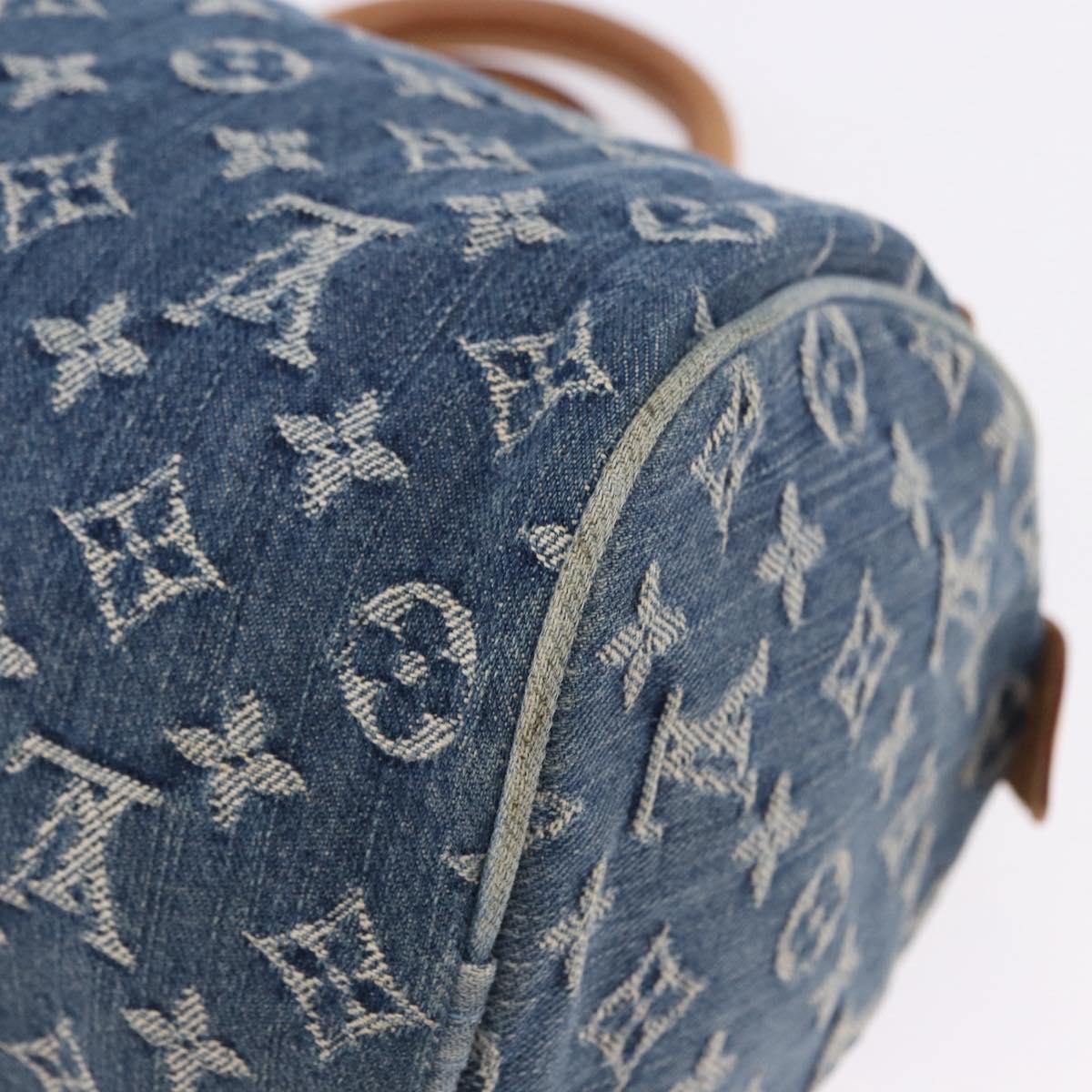LOUIS VUITTON Monogram Denim Neo Speedy Hand Bag Blue M95019 LV Auth am12396SAM
