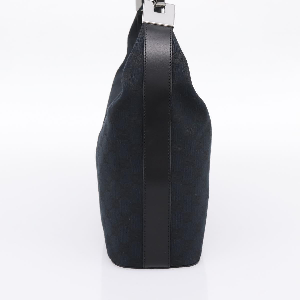 GUCCI GG Canvas Shoulder Bag Black Silver 001 3814 Auth am12400V