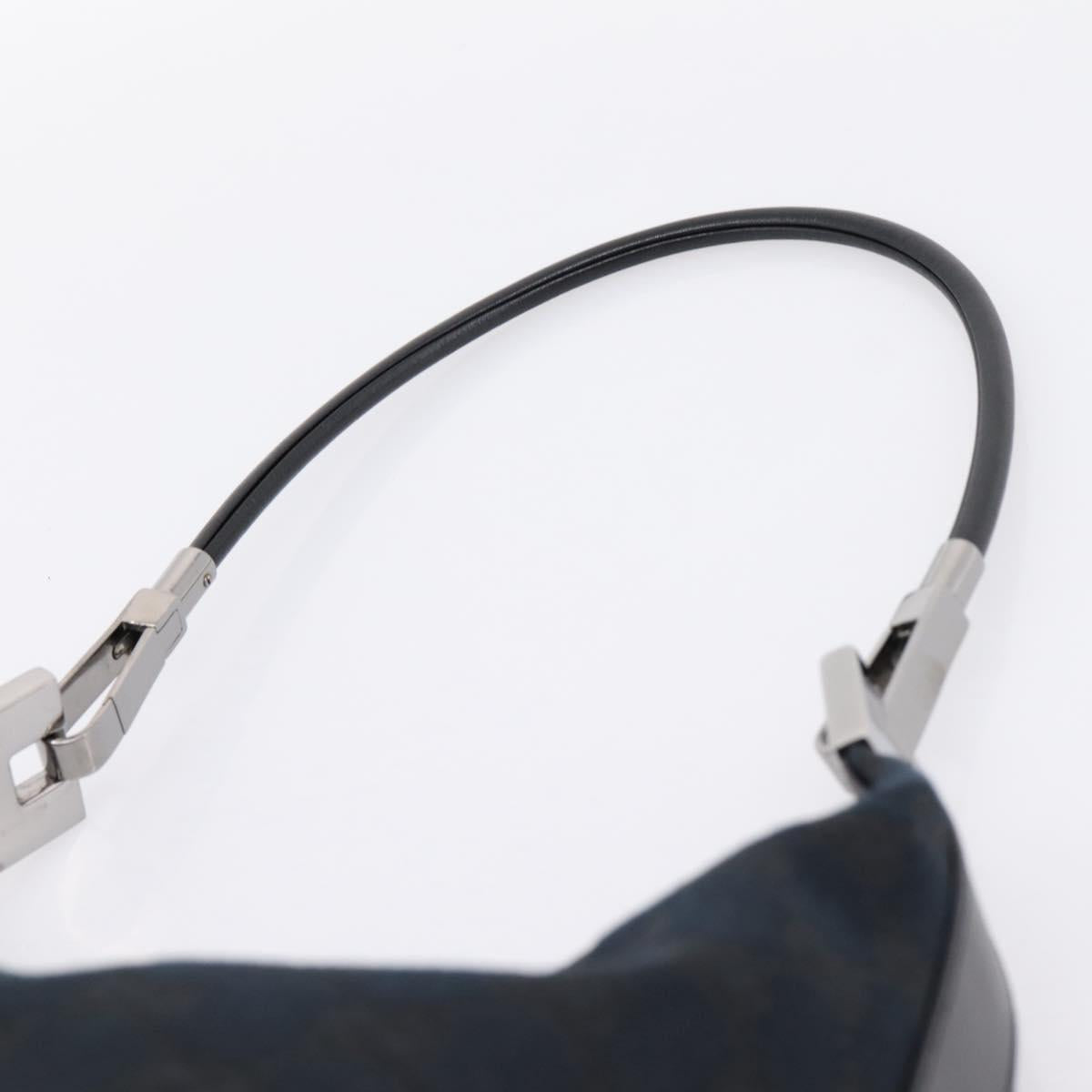 GUCCI GG Canvas Shoulder Bag Black Silver 001 3814 Auth am12400V