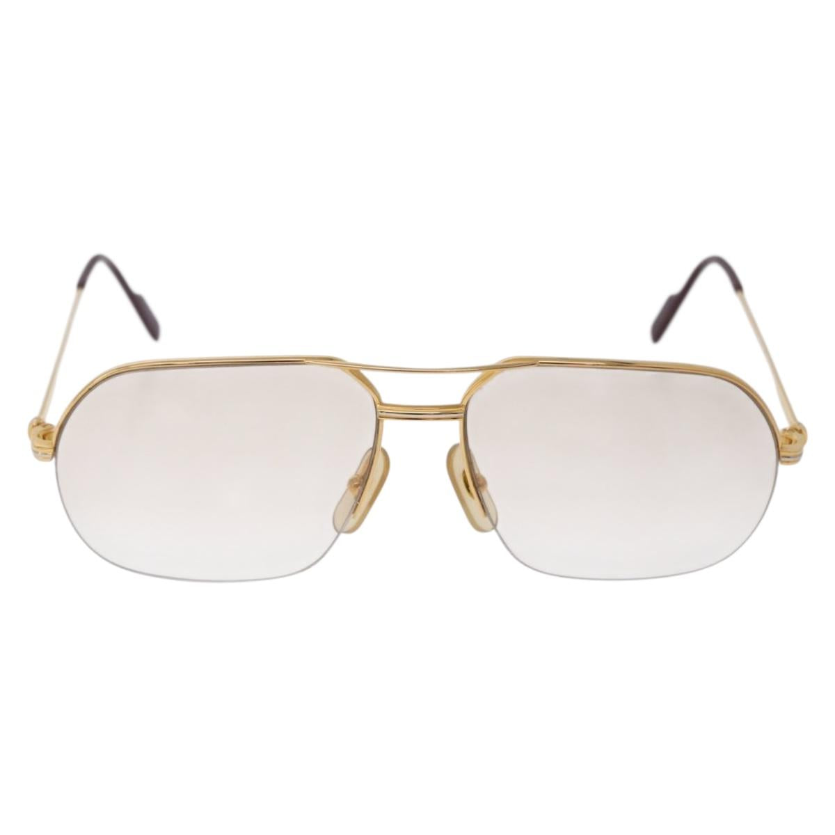 CARTIER Trinity Sunglasses metal Gold Auth am12402M