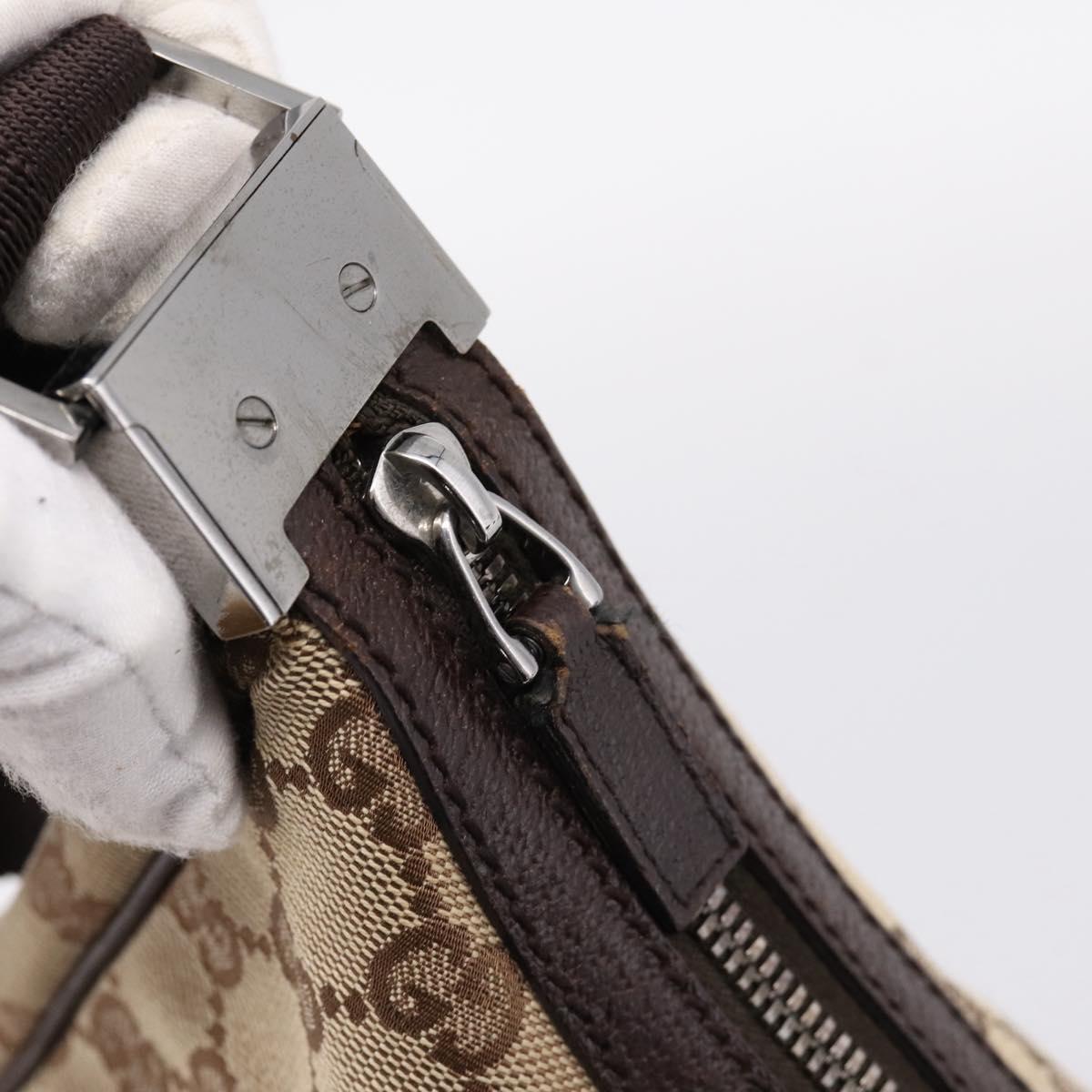GUCCI GG Canvas Shoulder Bag Beige Silver 122790 Auth am12405V