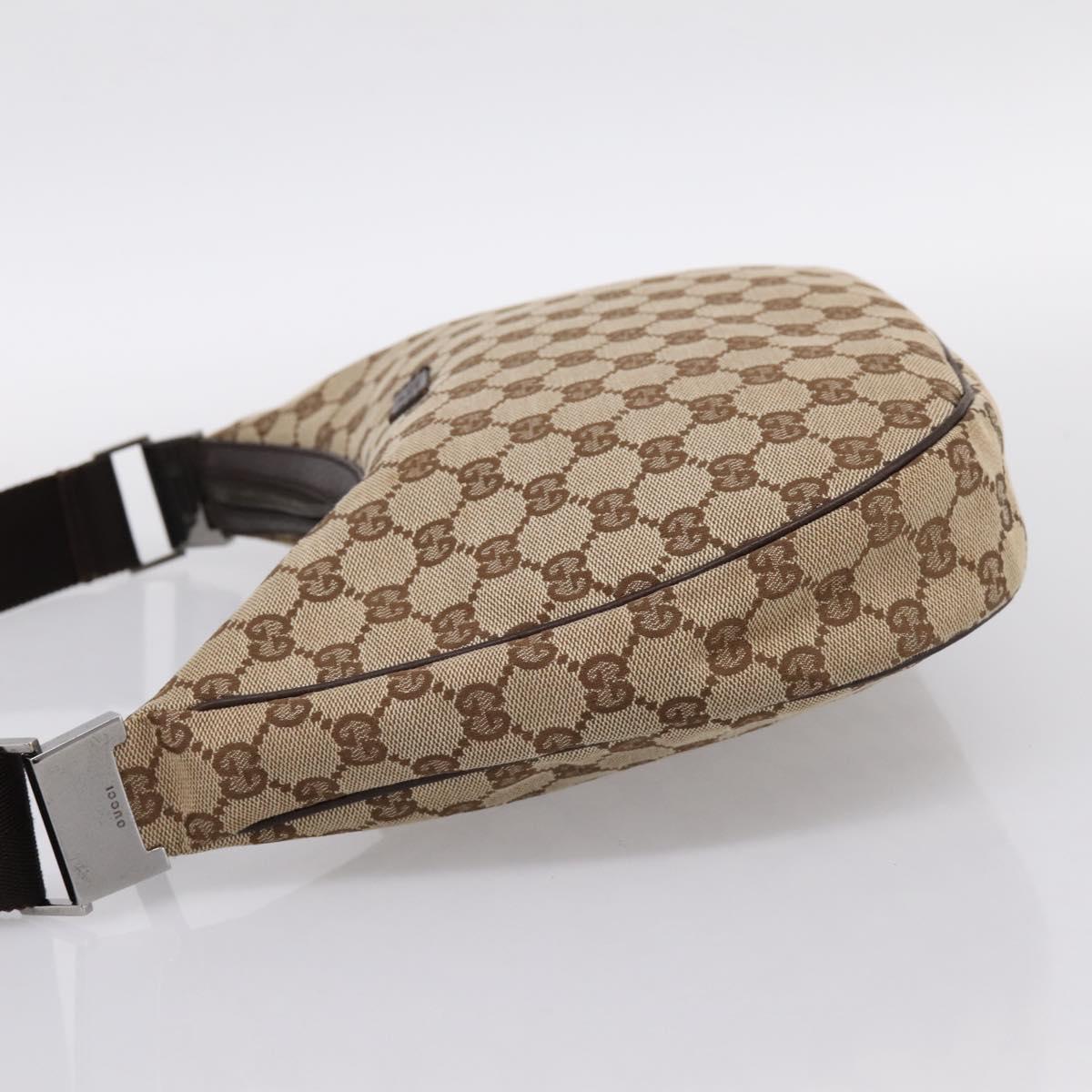GUCCI GG Canvas Shoulder Bag Beige Silver 122790 Auth am12405V
