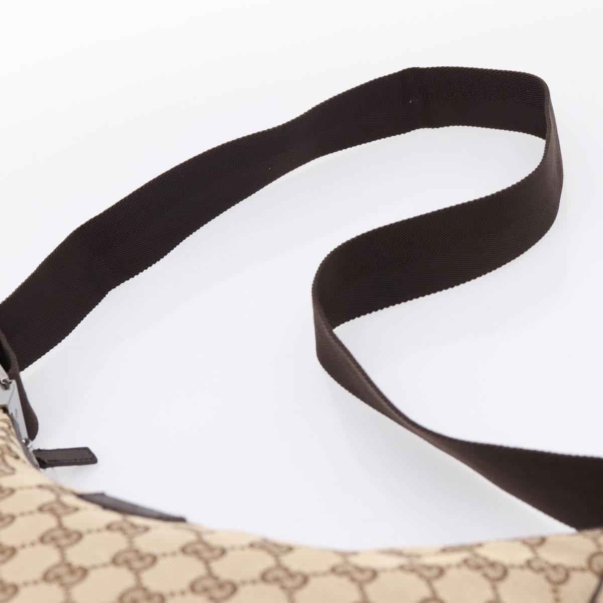 GUCCI GG Canvas Shoulder Bag Beige Silver 122790 Auth am12405V
