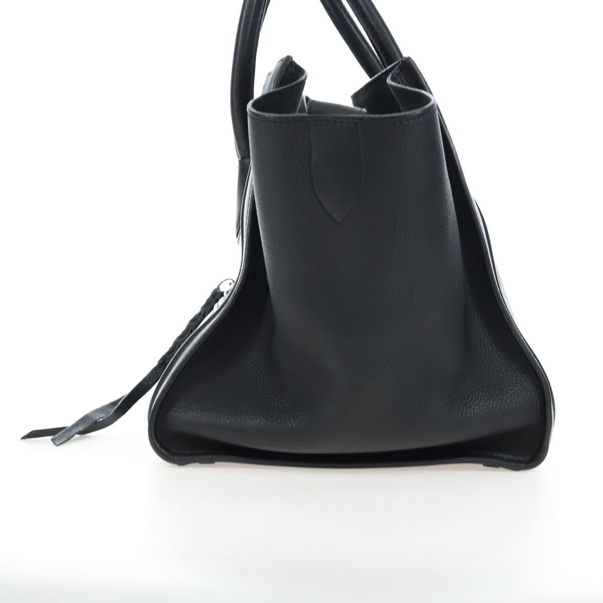 CELINE Luggage Phantom Hand Bag Leather Black Auth am12412M