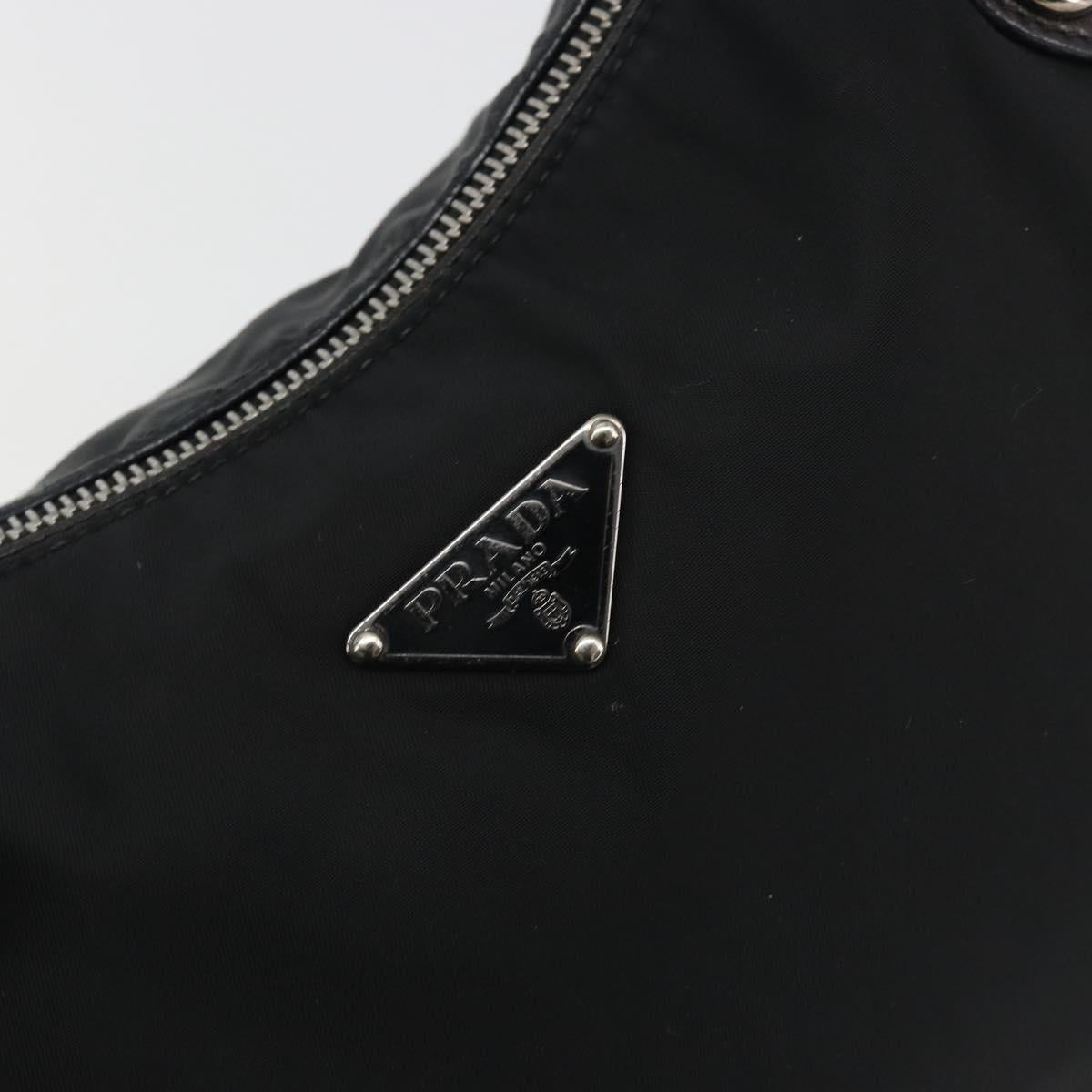 PRADA Shoulder Bag Nylon Leather Black Silver Auth am12415V