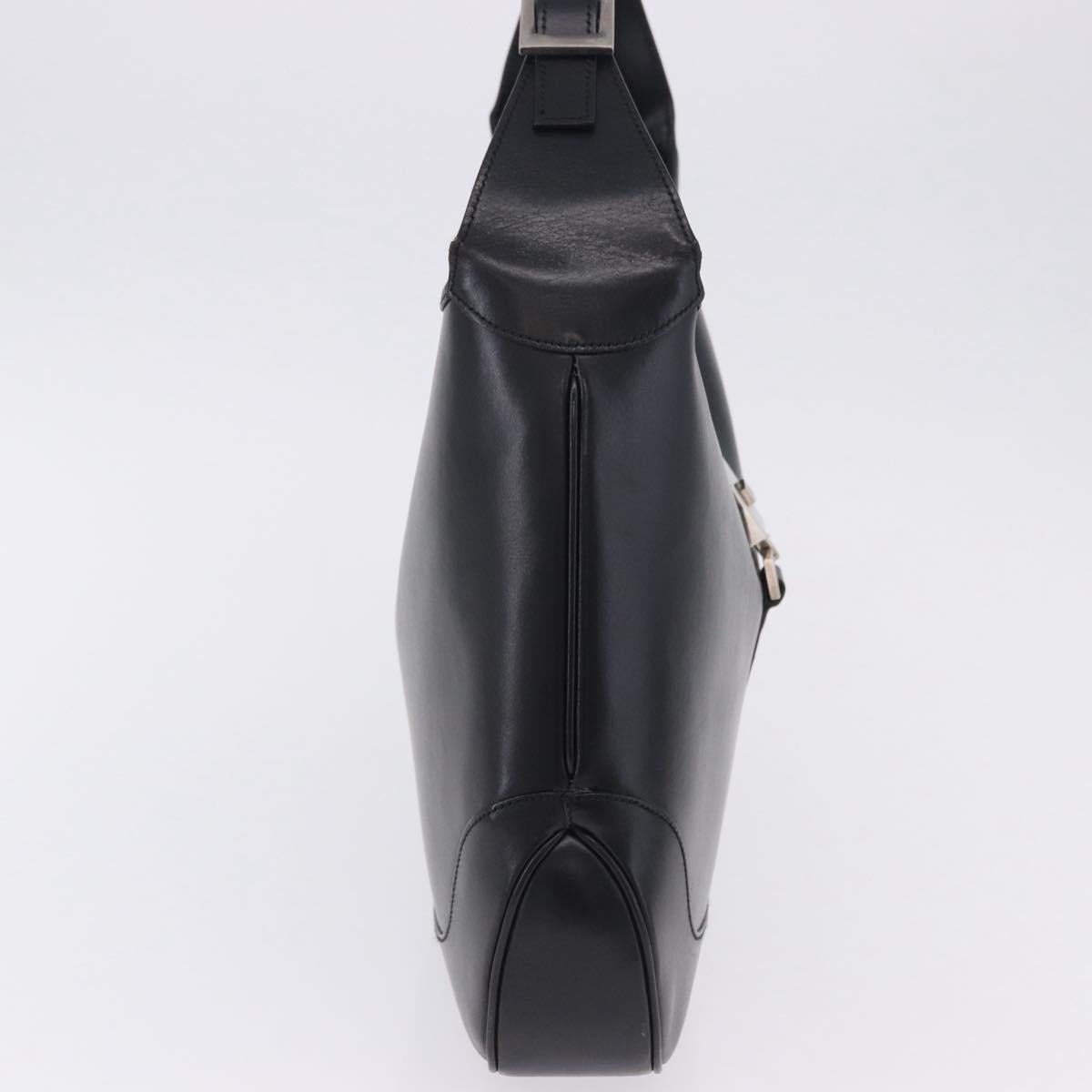GUCCI Jackie Shoulder Bag Leather Black Silver 001 3346 Auth am12416V