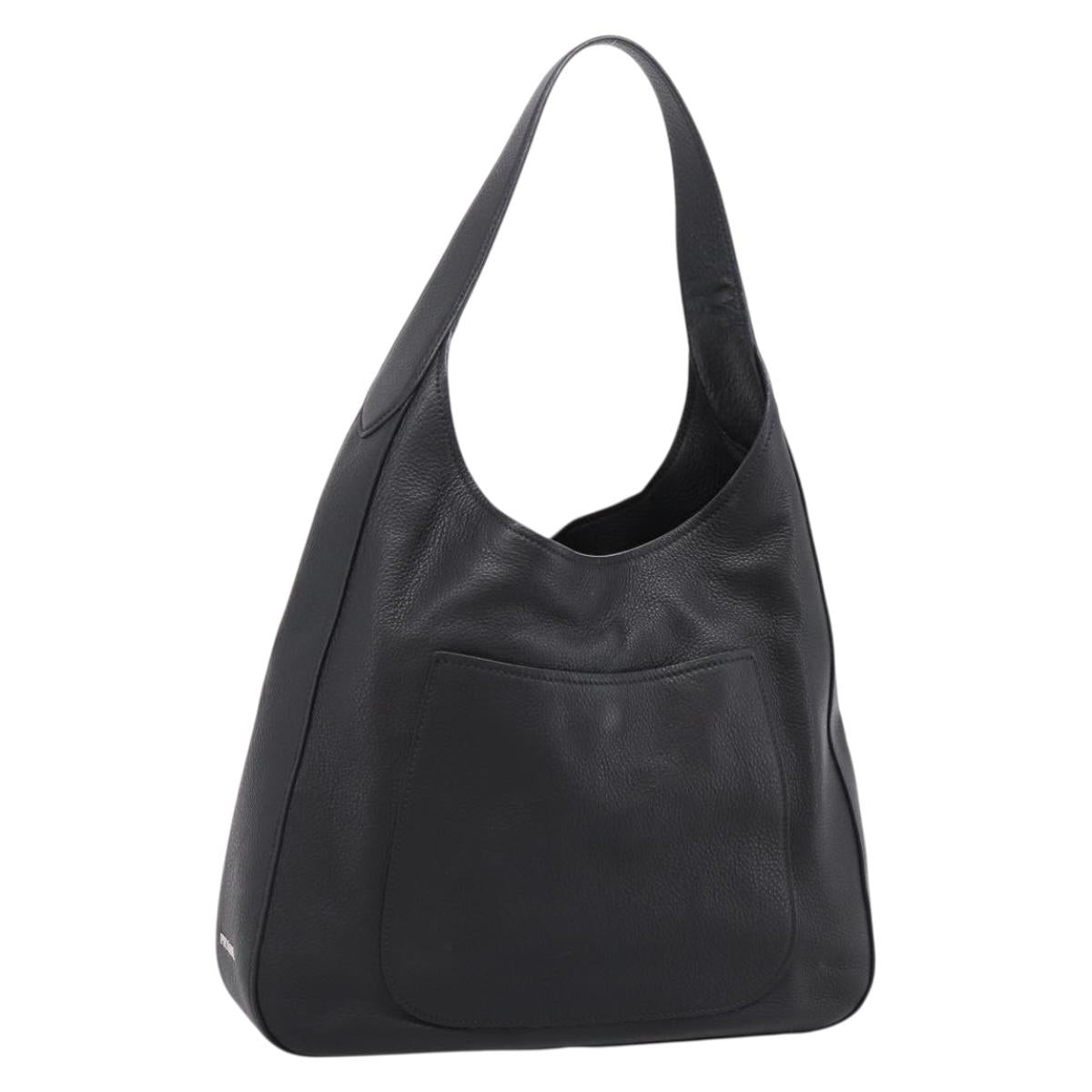 PRADA Shoulder Bag Taurillon Leather Black Auth am12420SAM