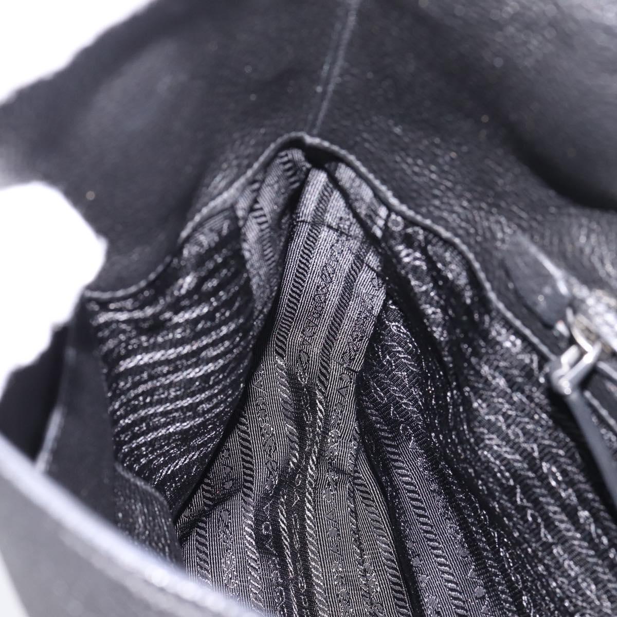 PRADA Shoulder Bag Taurillon Leather Black Auth am12420SAM