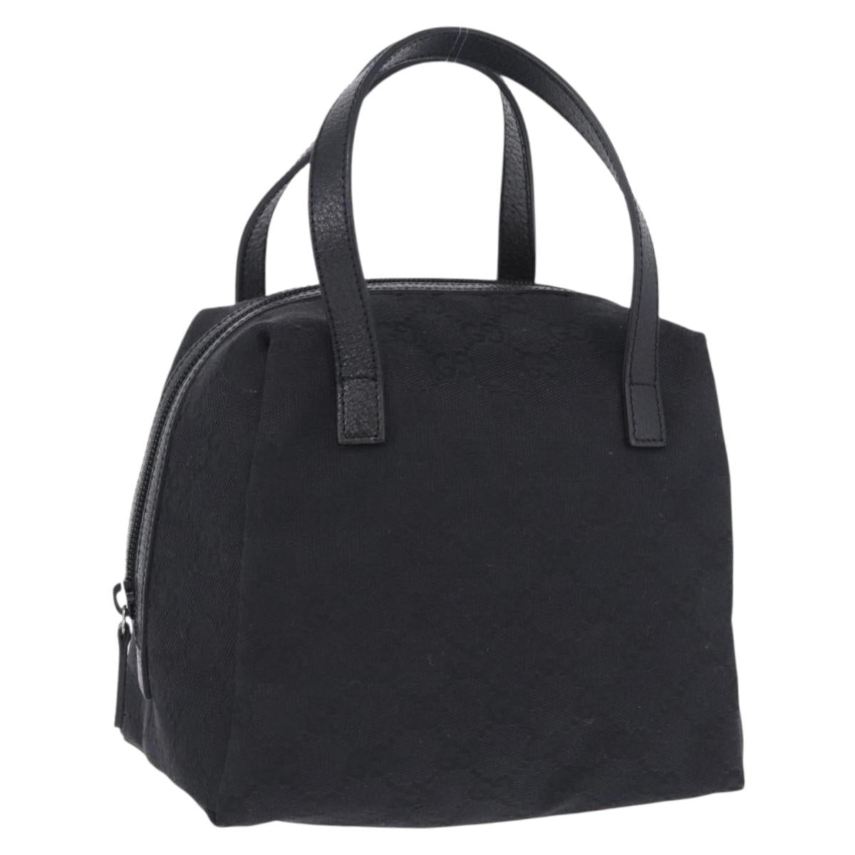GUCCI GG Canvas Hand Bag Black 124542 Auth am12422V