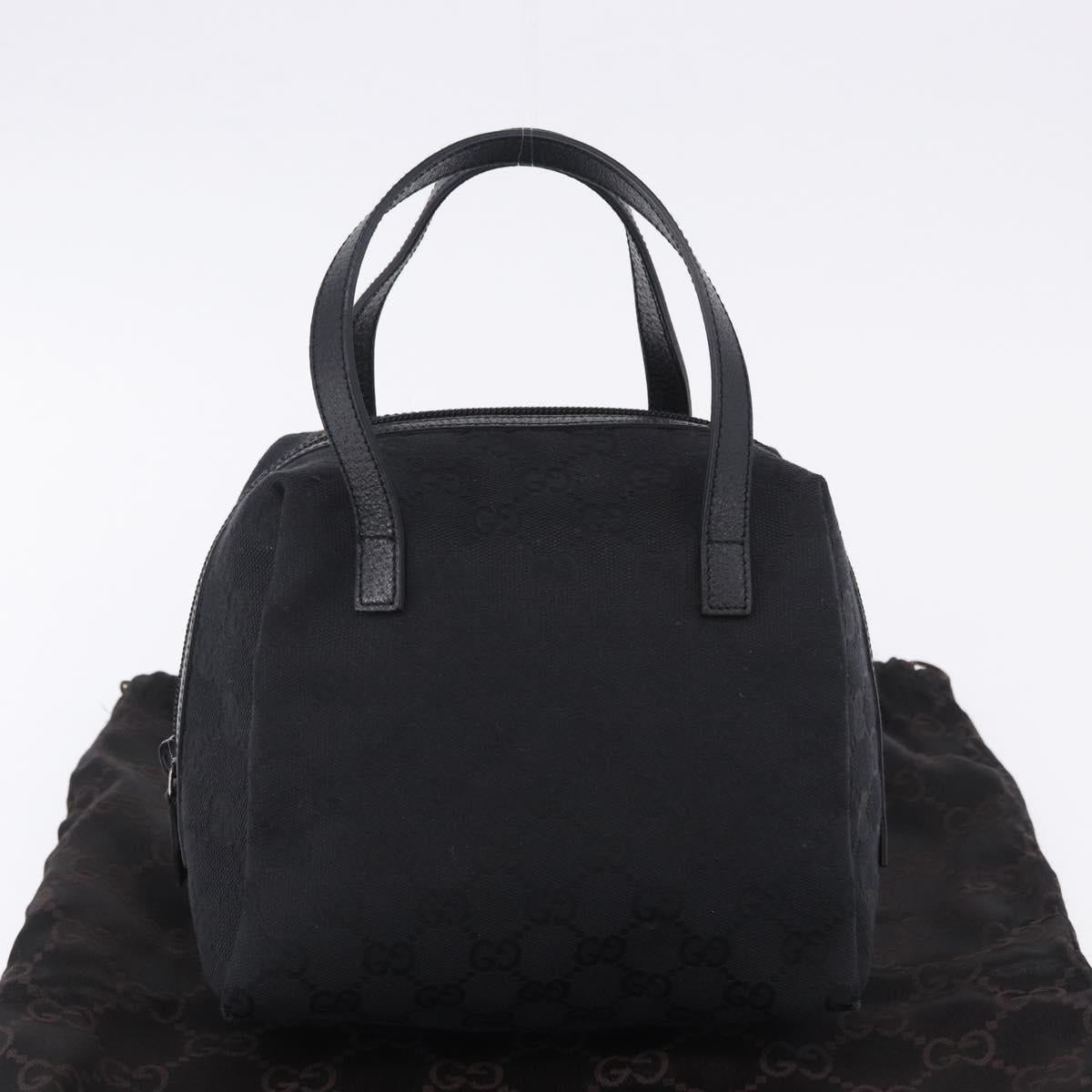 GUCCI GG Canvas Hand Bag Black 124542 Auth am12422V