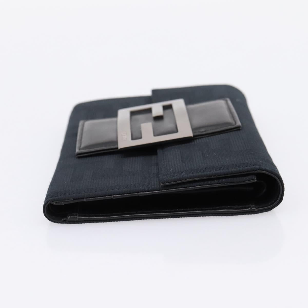FENDI Zucca Canvas Compact Trifold Wallet Black Auth am12424V
