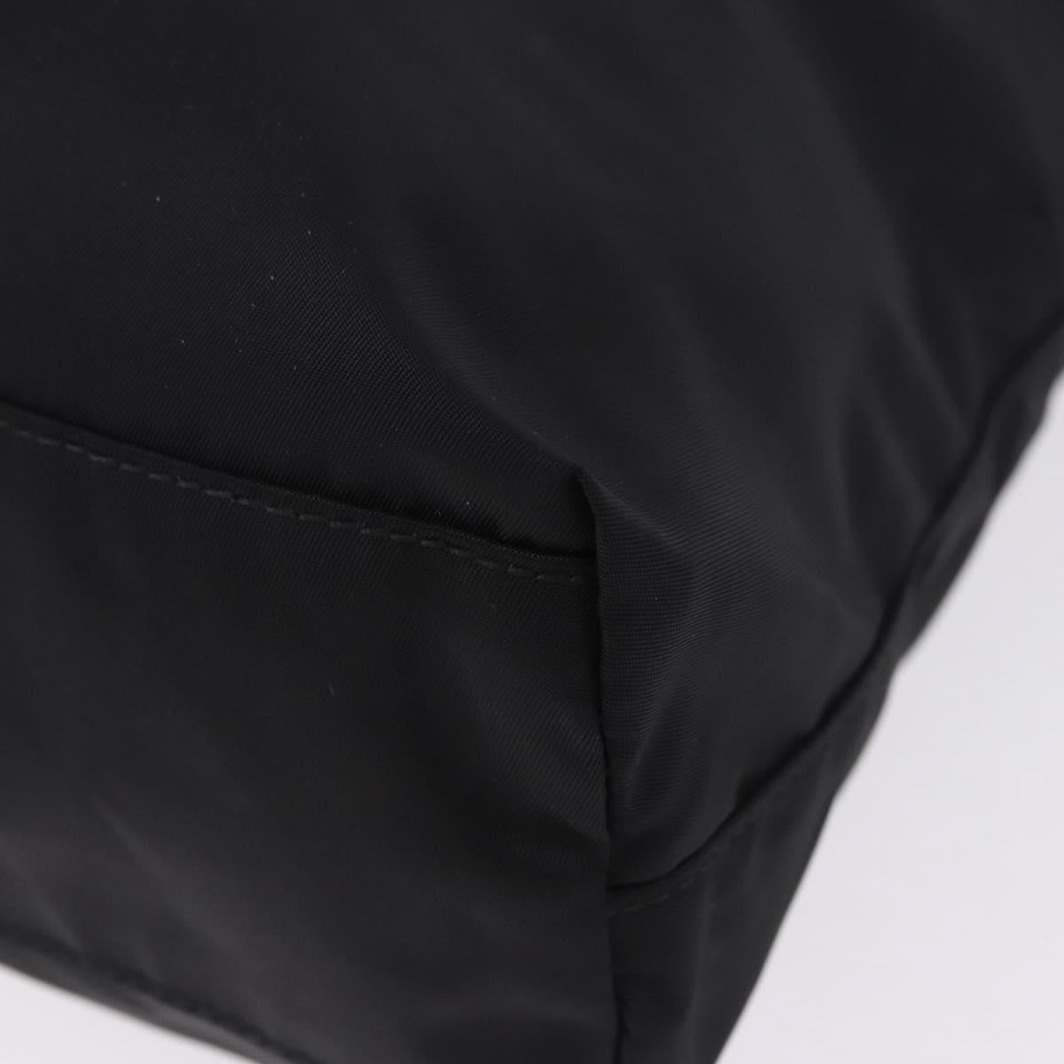 PRADA Tote Bag Nylon Black Silver Auth am12430V