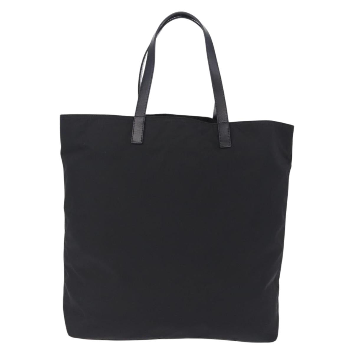 PRADA Tote Bag Nylon Black Silver Auth am12430V