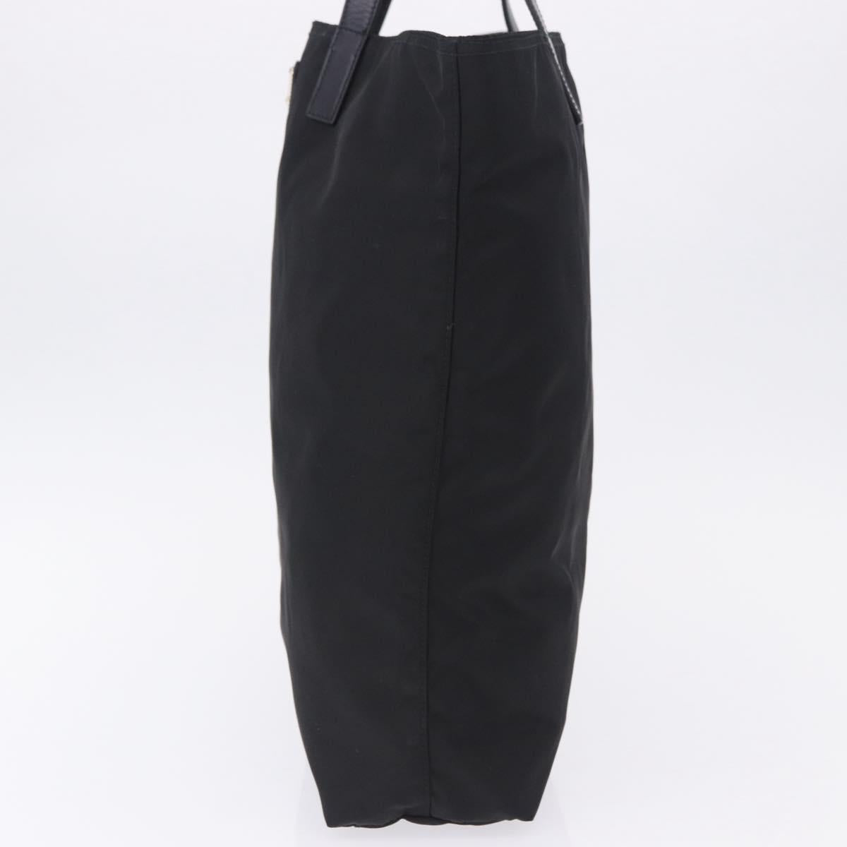 PRADA Tote Bag Nylon Black Silver Auth am12430V