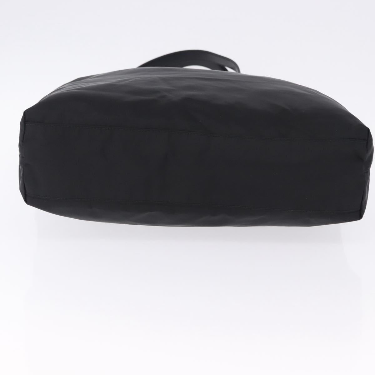 PRADA Tote Bag Nylon Black Silver Auth am12430V