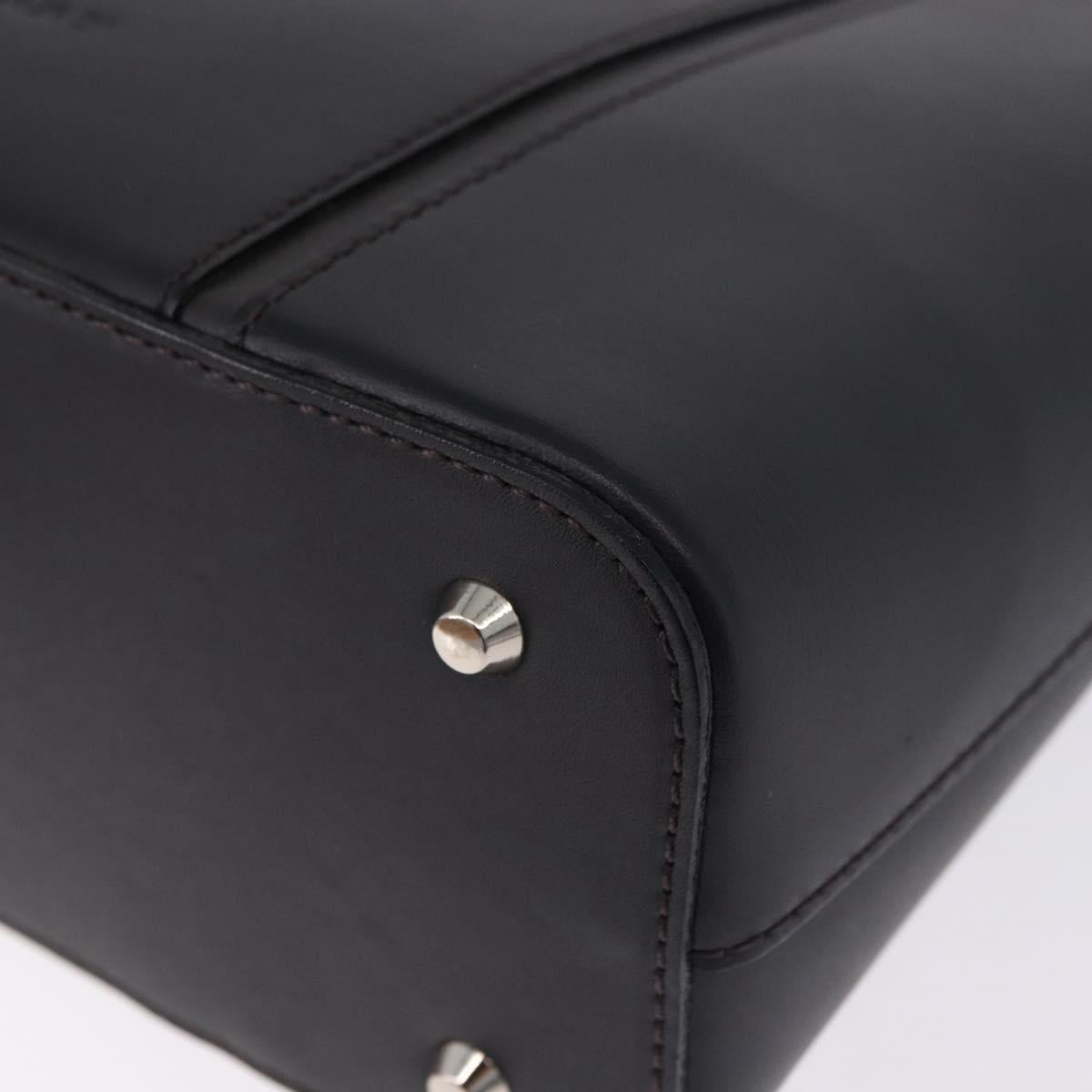 BURBERRY Hand Bag Leather Black Silver Auth am12432V