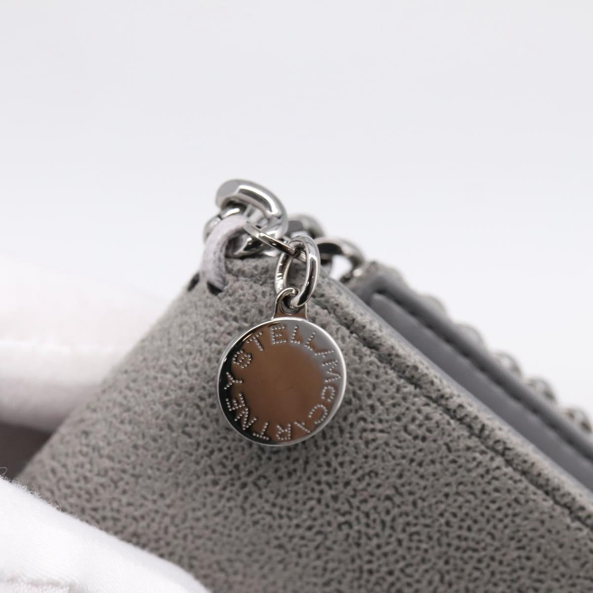 Stella MacCartney Compact Fabera Trifold Wallet Suede Gray Silver Auth am12433V