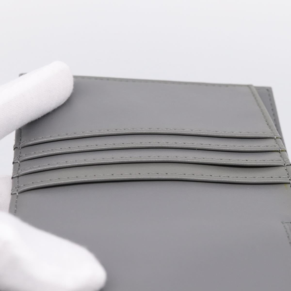 Stella MacCartney Compact Fabera Trifold Wallet Suede Gray Silver Auth am12433V