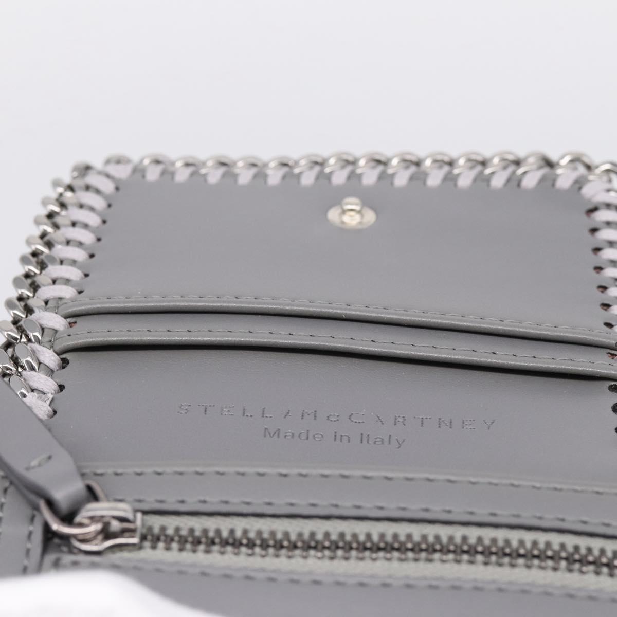 Stella MacCartney Compact Fabera Trifold Wallet Suede Gray Silver Auth am12433V