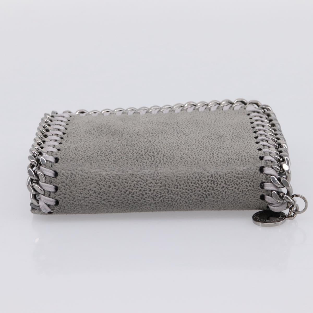 Stella MacCartney Compact Fabera Trifold Wallet Suede Gray Silver Auth am12433V