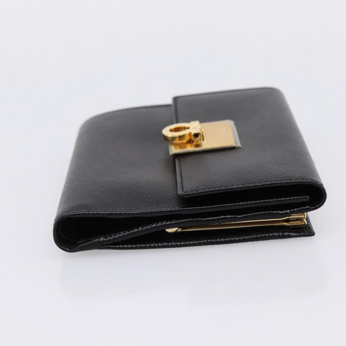 Salvatore Ferragamo Gancini Compact Trifold Wallet Leather Auth am12438V