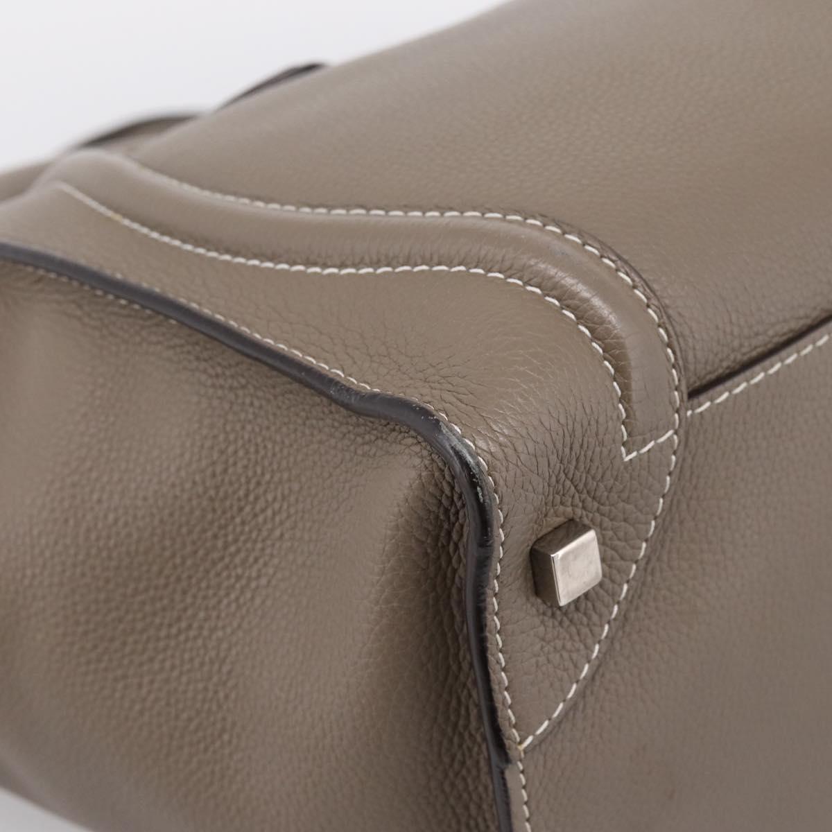 CELINE Luggage Mini Hand Bag Leather Gray Silver Auth am12449A