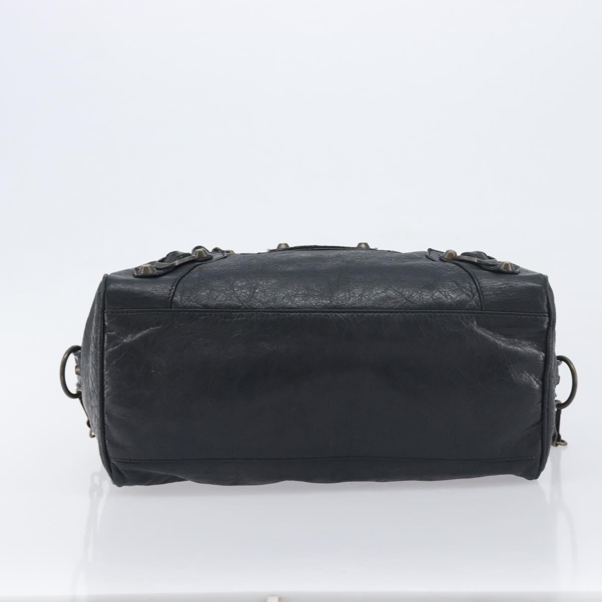 BALENCIAGA The Box Hand Bag Leather 2way Black 145694 Auth am12450V