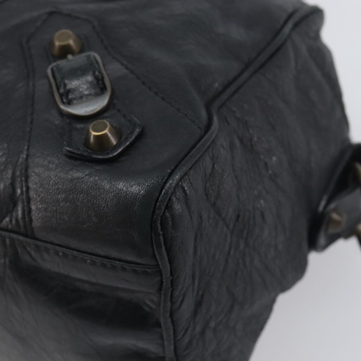 BALENCIAGA The Box Hand Bag Leather 2way Black 145694 Auth am12450V