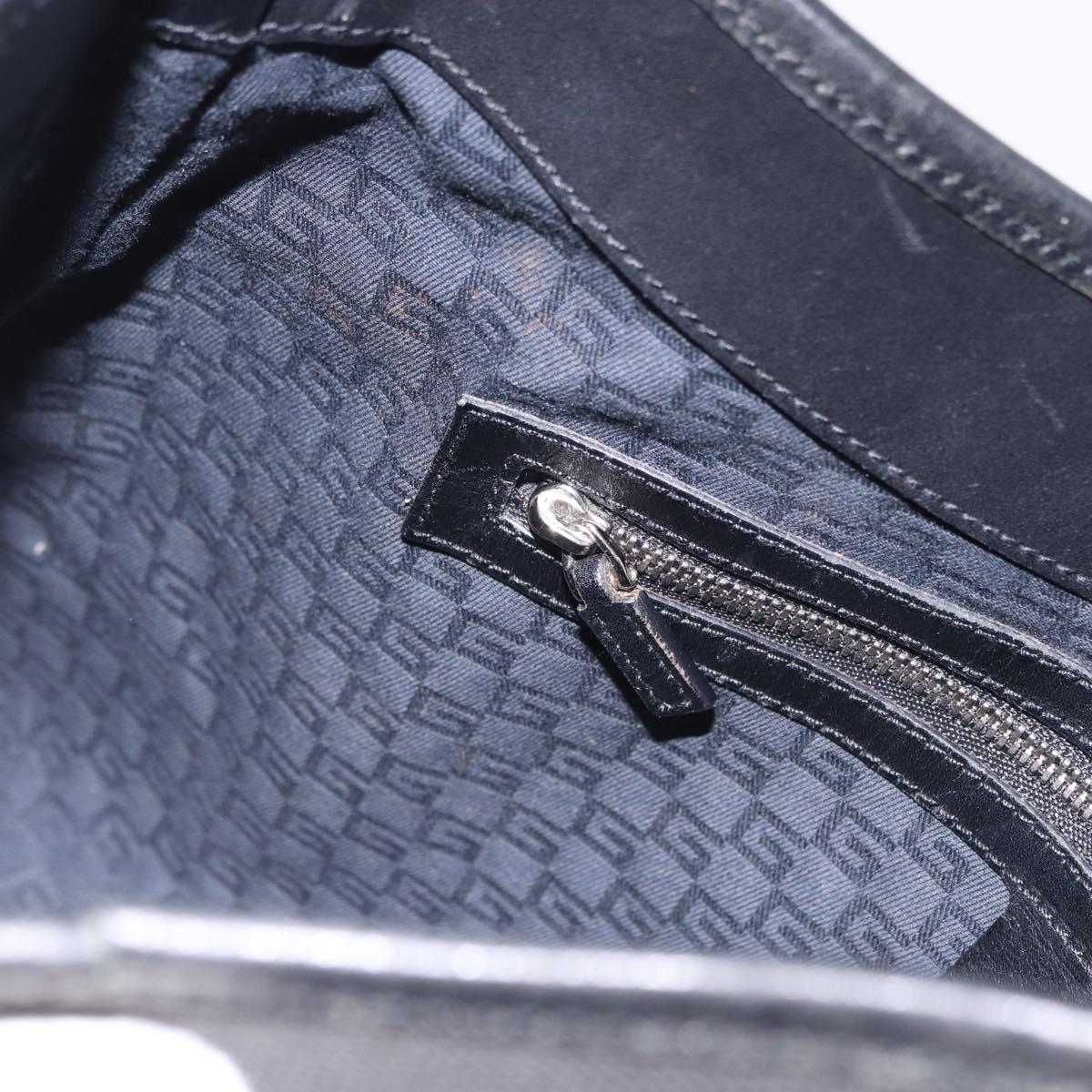 GUCCI Interlocking Shoulder Bag Canvas Black Silver 114879 Auth am12452A