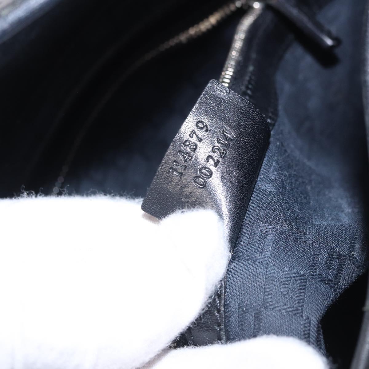 GUCCI Interlocking Shoulder Bag Canvas Black Silver 114879 Auth am12452A