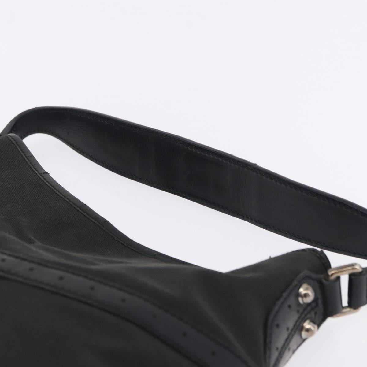 GUCCI Interlocking Shoulder Bag Canvas Black Silver 114879 Auth am12452A