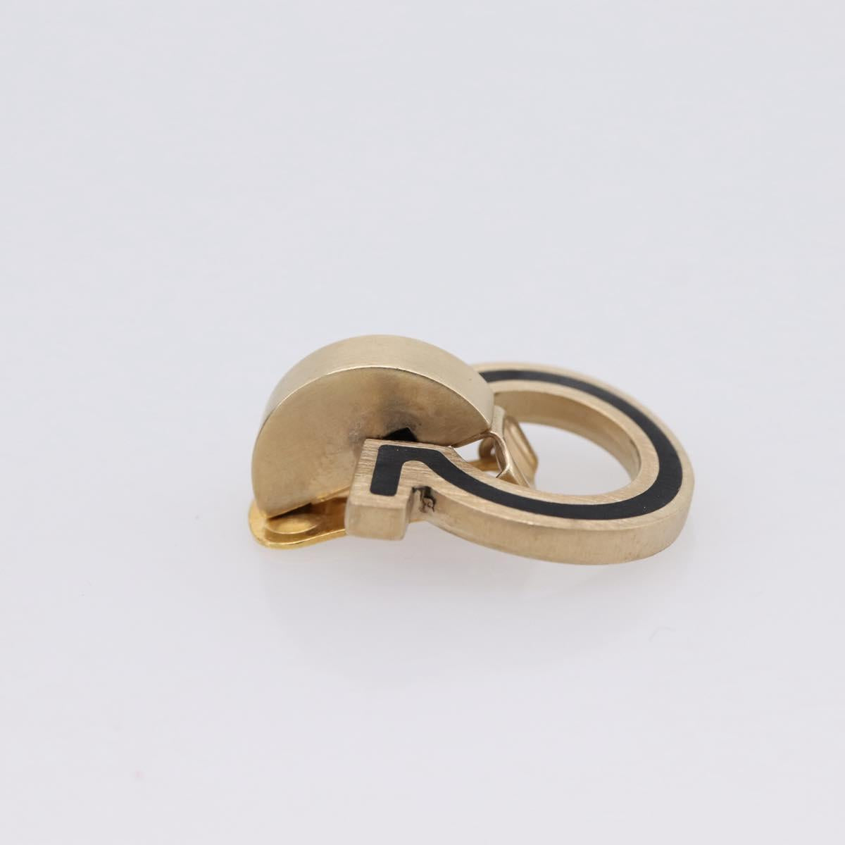 Salvatore Ferragamo Gancini Earring Metal Gold Tone Auth am12454V