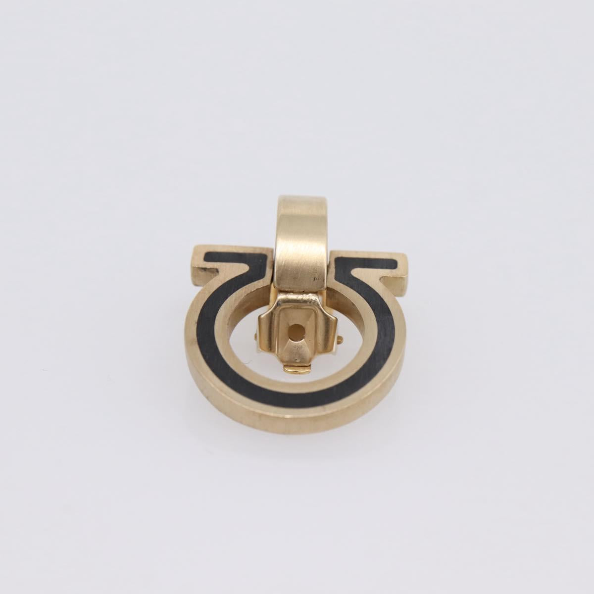 Salvatore Ferragamo Gancini Earring Metal Gold Tone Auth am12454V