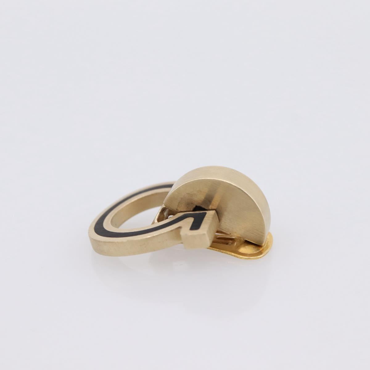 Salvatore Ferragamo Gancini Earring Metal Gold Tone Auth am12454V