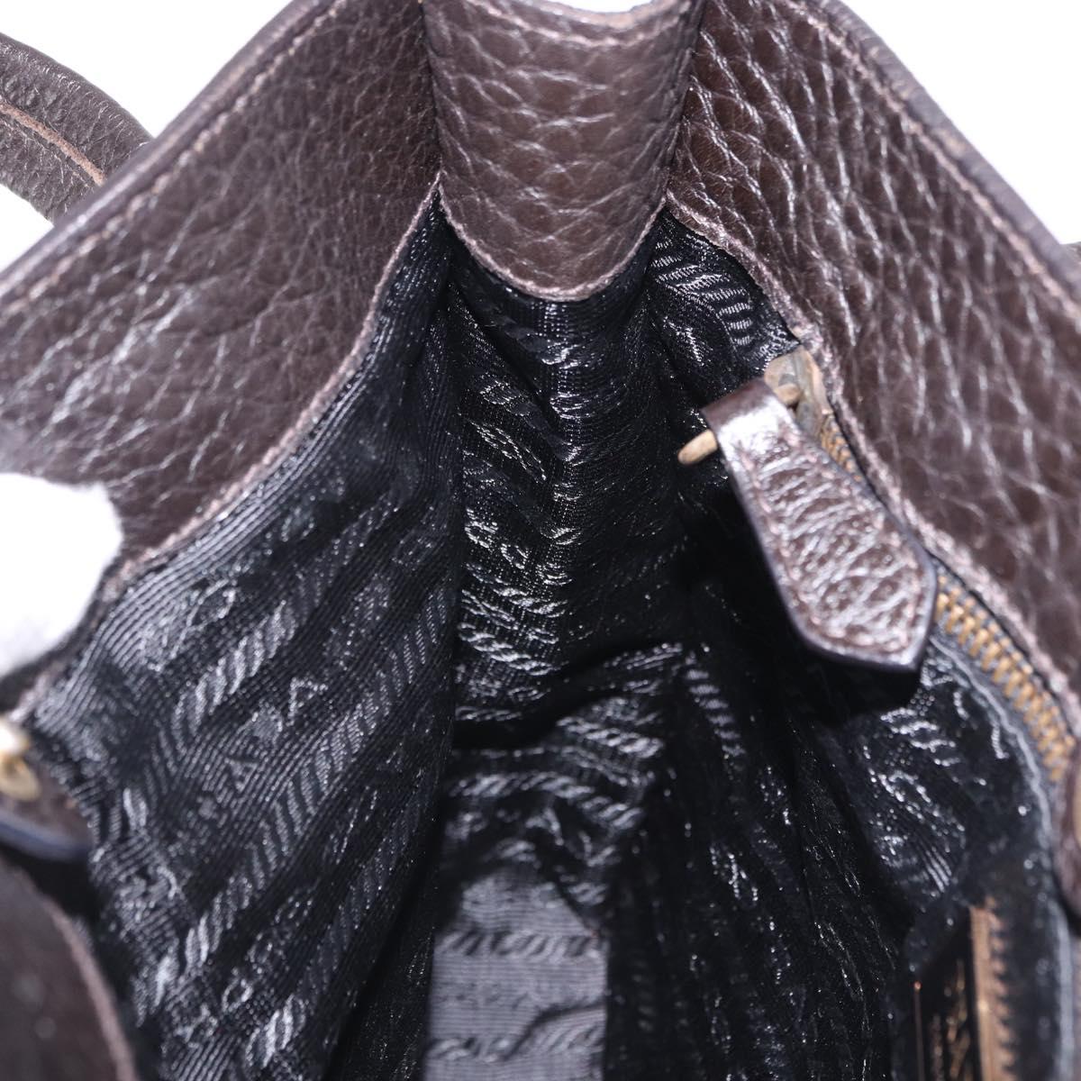 PRADA Tote Bag Nylon Leather Black Gold Tone Auth am12459V