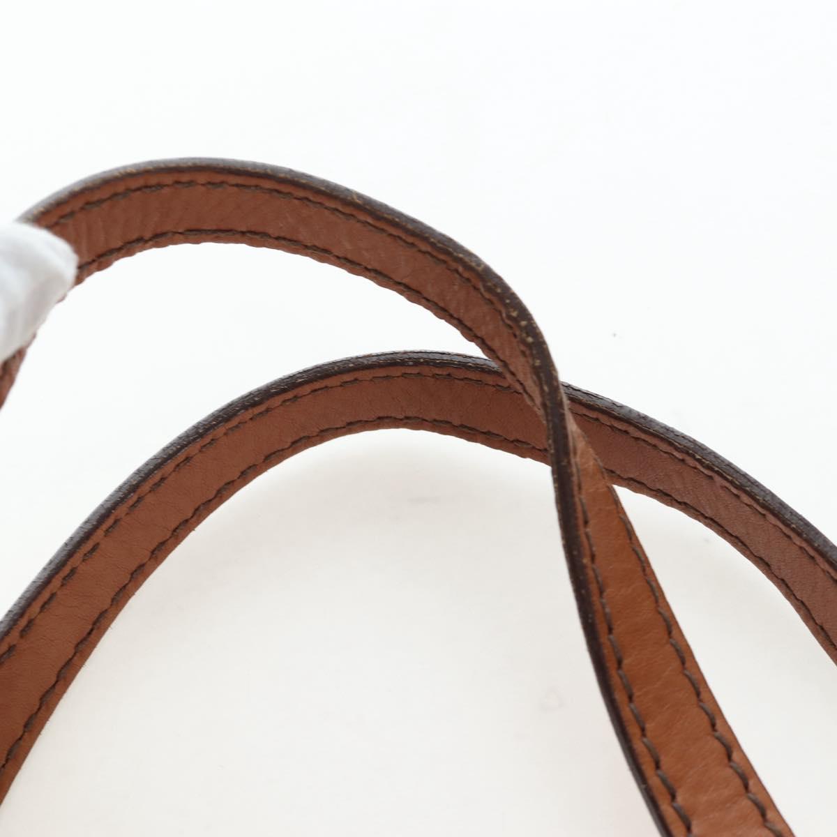 Miu Miu Side Ribbon Shoulder Bag Leather Brown Gold Tone Auth am12465V