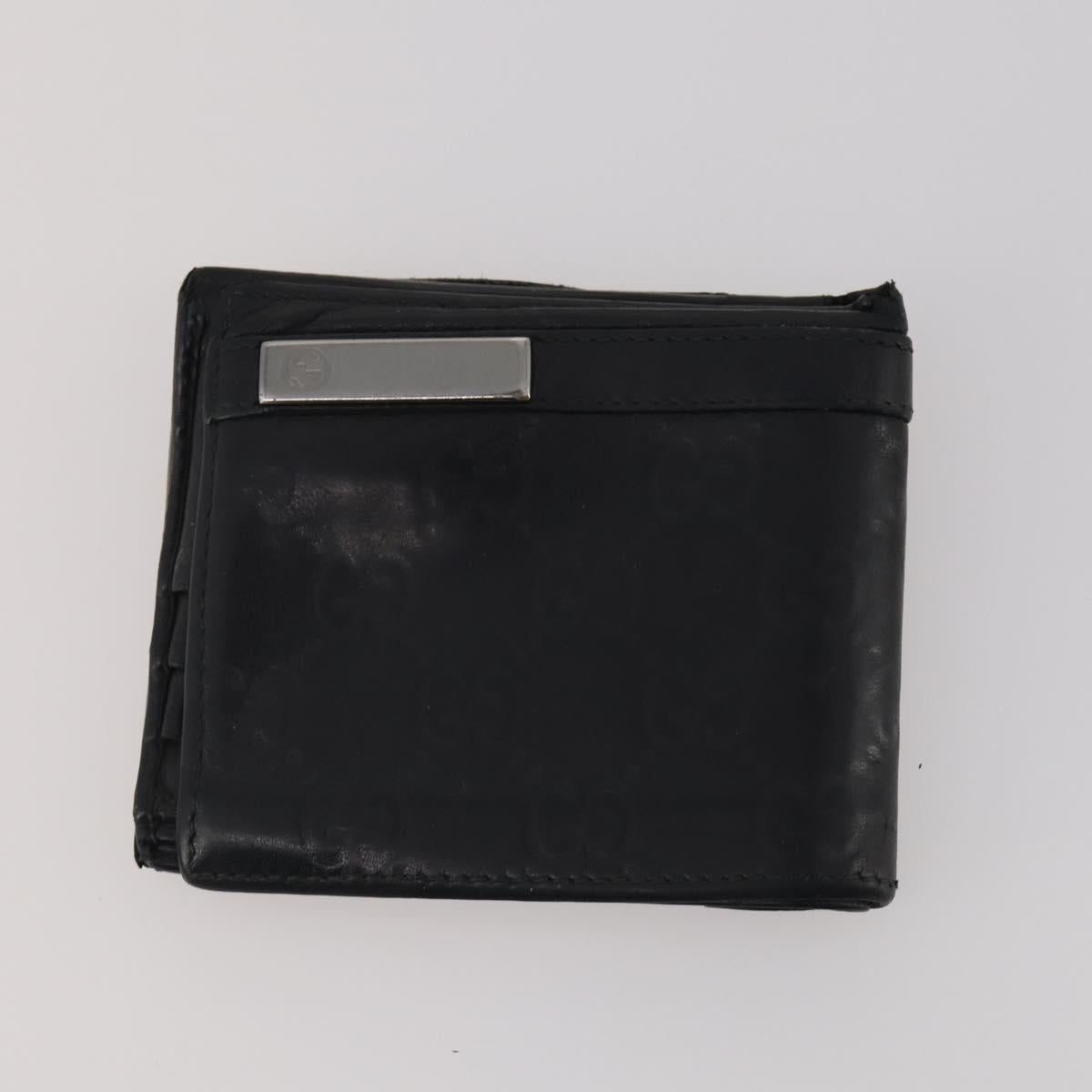 GUCCI Pouch Wallet GG Leather Canvas 6 Set Beige Black Auth am12473
